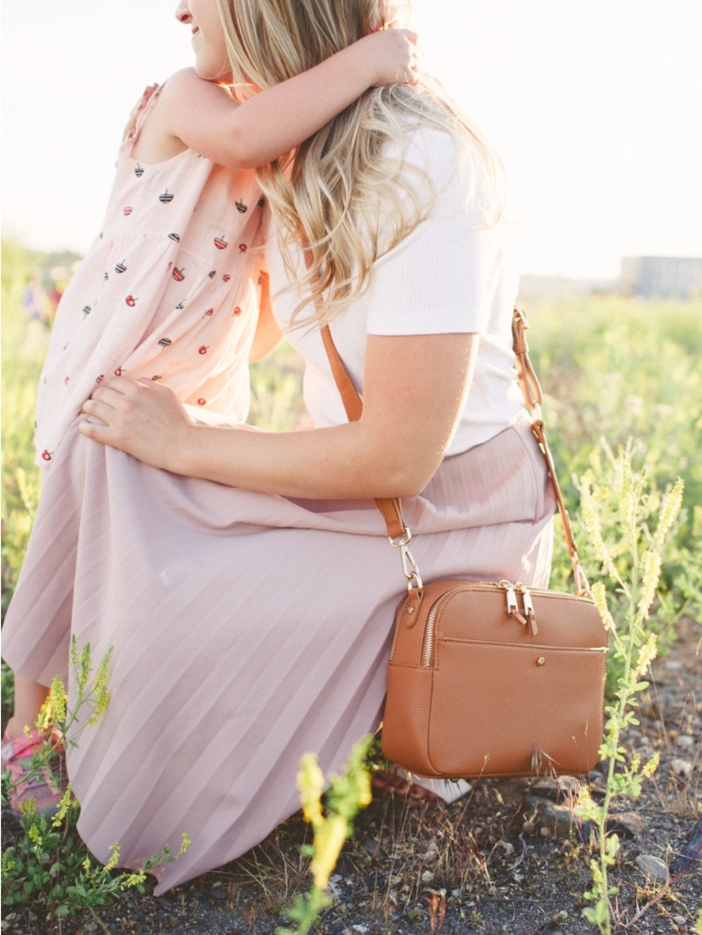 Brown Leather Crossbody Bag with Gold Hardware